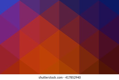 Multicolor blue, red polygonal illustration, which consist of triangles. Geometric background in Origami style with gradient. Triangular design for your business.