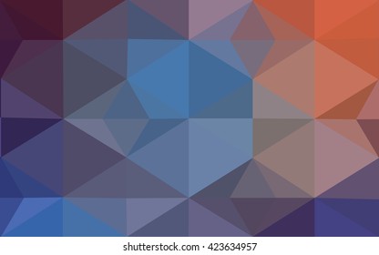 Multicolor blue, red polygonal illustration, which consist of triangles. Geometric background in Origami style with gradient. Triangular design for your business.