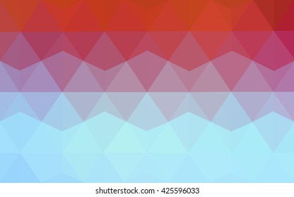 Multicolor blue, red polygonal illustration, which consist of triangles. Geometric background in Origami style with gradient. Triangular design for your business.