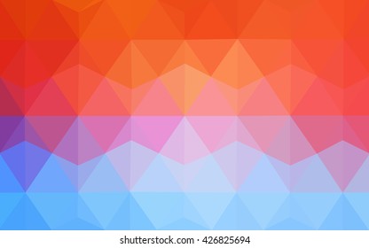 Multicolor blue, red polygonal illustration, which consist of triangles. Geometric background in Origami style with gradient. Triangular design for your business.