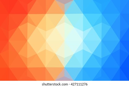Multicolor blue, red polygonal illustration, which consist of triangles. Geometric background in Origami style with gradient. Triangular design for your business.