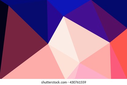 Multicolor blue, red polygonal illustration, which consist of triangles. Geometric background in Origami style with gradient. Triangular design for your business.