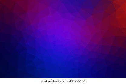 Multicolor blue, red polygonal illustration, which consist of triangles. Geometric background in Origami style with gradient. Triangular design for your business.