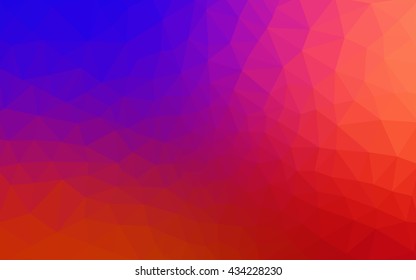 Multicolor blue, red polygonal illustration, which consist of triangles. Geometric background in Origami style with gradient. Triangular design for your business.
