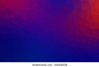 Multicolor blue, red polygonal illustration, which consist of triangles. Geometric background in Origami style with gradient. Triangular design for your business.