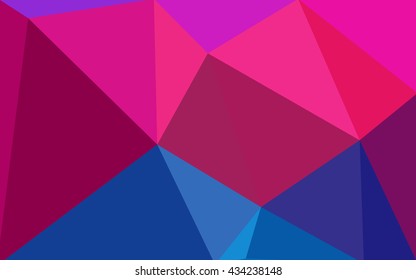 Multicolor blue, red polygonal illustration, which consist of triangles. Geometric background in Origami style with gradient. Triangular design for your business.