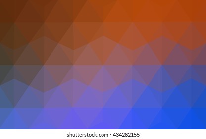 Multicolor blue, red polygonal illustration, which consist of triangles. Geometric background in Origami style with gradient. Triangular design for your business.