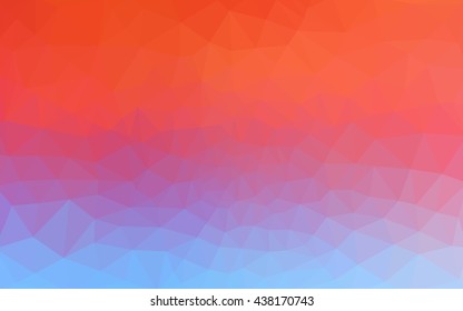 Multicolor blue, red polygonal illustration, which consist of triangles. Geometric background in Origami style with gradient. Triangular design for your business.