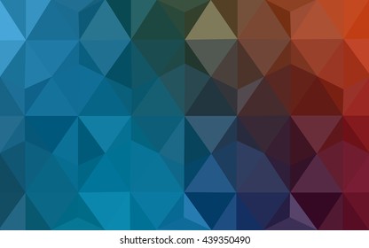 Multicolor blue, red polygonal illustration, which consist of triangles. Geometric background in Origami style with gradient. Triangular design for your business.