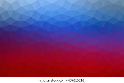 Multicolor blue, red polygonal illustration, which consist of triangles. Geometric background in Origami style with gradient. Triangular design for your business.