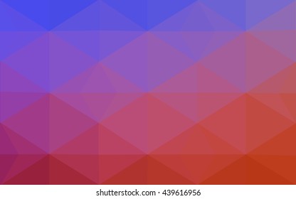 Multicolor blue, red polygonal illustration, which consist of triangles. Geometric background in Origami style with gradient. Triangular design for your business.