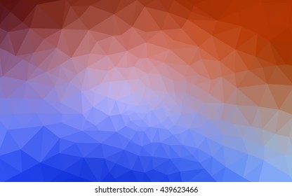 Multicolor blue, red polygonal illustration, which consist of triangles. Geometric background in Origami style with gradient. Triangular design for your business.