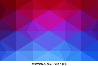 Multicolor blue, red polygonal illustration, which consist of triangles. Geometric background in Origami style with gradient. Triangular design for your business.