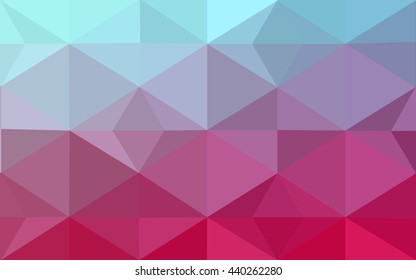 Multicolor blue, red polygonal illustration, which consist of triangles. Geometric background in Origami style with gradient. Triangular design for your business.