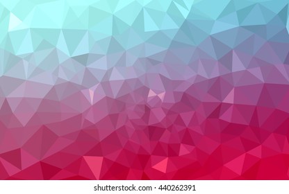Multicolor blue, red polygonal illustration, which consist of triangles. Geometric background in Origami style with gradient. Triangular design for your business.