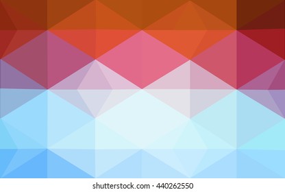 Multicolor blue, red polygonal illustration, which consist of triangles. Geometric background in Origami style with gradient. Triangular design for your business.