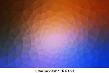 Multicolor blue, red polygonal illustration, which consist of triangles. Geometric background in Origami style with gradient. Triangular design for your business.