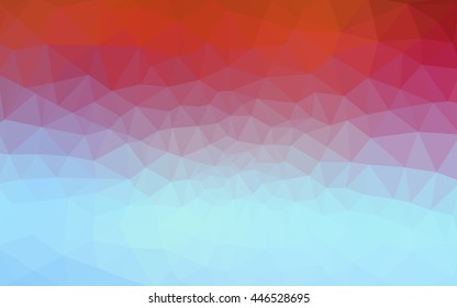 Multicolor blue, red polygonal illustration, which consist of triangles. Geometric background in Origami style with gradient. Triangular design for your business.
