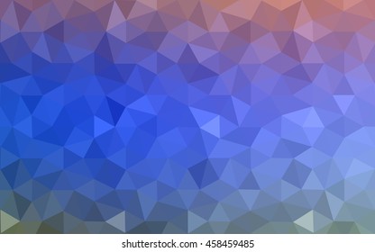 Multicolor blue, red polygonal illustration, which consist of triangles. Geometric background in Origami style with gradient. Triangular design for your business.