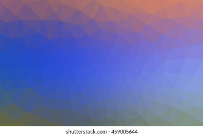 Multicolor blue, red polygonal illustration, which consist of triangles. Geometric background in Origami style with gradient. Triangular design for your business.