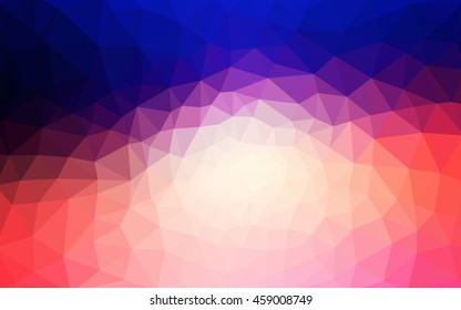 Multicolor blue, red polygonal illustration, which consist of triangles. Geometric background in Origami style with gradient. Triangular design for your business.