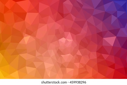 Multicolor blue, red polygonal illustration, which consist of triangles. Geometric background in Origami style with gradient. Triangular design for your business.
