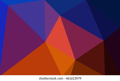 Multicolor blue, red polygonal illustration, which consist of triangles. Geometric background in Origami style with gradient. Triangular design for your business.