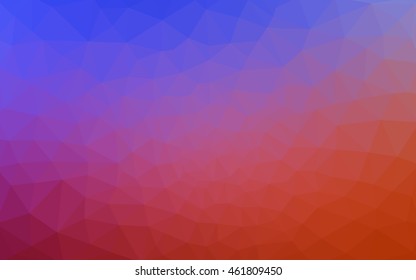 Multicolor blue, red polygonal illustration, which consist of triangles. Geometric background in Origami style with gradient. Triangular design for your business.