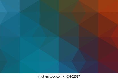 Multicolor blue, red polygonal illustration, which consist of triangles. Geometric background in Origami style with gradient. Triangular design for your business.