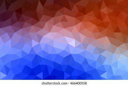 Multicolor blue, red polygonal illustration, which consist of triangles. Geometric background in Origami style with gradient. Triangular design for your business.
