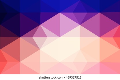 Multicolor blue, red polygonal illustration, which consist of triangles. Geometric background in Origami style with gradient. Triangular design for your business.