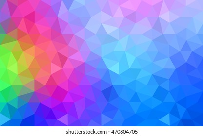 Multicolor blue, red polygonal illustration, which consist of triangles. Geometric background in Origami style with gradient. Triangular design for your business.