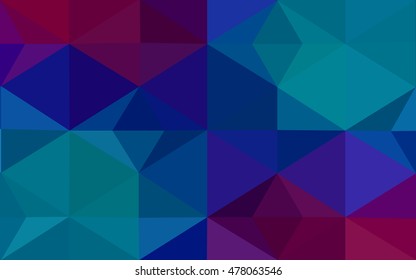 Multicolor blue, red polygonal illustration, which consist of triangles. Geometric background in Origami style with gradient. Triangular design for your business.