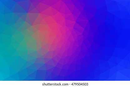 Multicolor blue, red polygonal illustration, which consist of triangles. Geometric background in Origami style with gradient. Triangular design for your business.