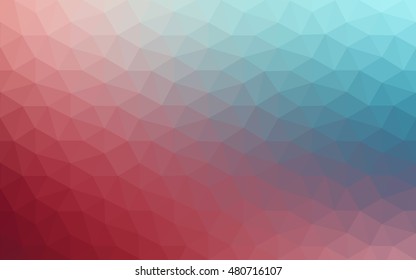 Multicolor blue, red polygonal illustration, which consist of triangles. Geometric background in Origami style with gradient. Triangular design for your business.