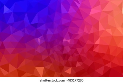 Multicolor blue, red polygonal illustration, which consist of triangles. Geometric background in Origami style with gradient. Triangular design for your business.
