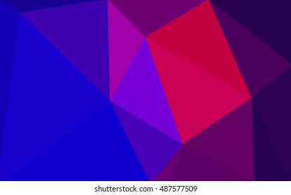 Multicolor blue, red polygonal illustration, which consist of triangles. Geometric background in Origami style with gradient. Triangular design for your business.