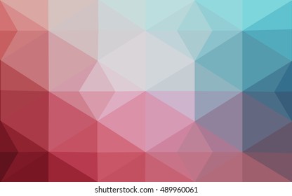 Multicolor blue, red polygonal illustration, which consist of triangles. Geometric background in Origami style with gradient. Triangular design for your business.