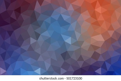 Multicolor blue, red polygonal illustration, which consist of triangles. Geometric background in Origami style with gradient. Triangular design for your business.