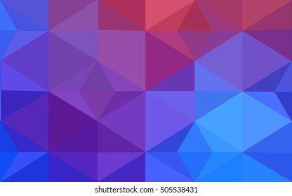 Multicolor blue, red polygonal illustration, which consist of triangles. Geometric background in Origami style with gradient. Triangular design for your business.