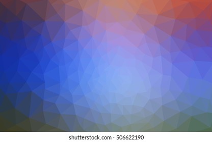 Multicolor blue, red polygonal illustration, which consist of triangles. Geometric background in Origami style with gradient. Triangular design for your business.