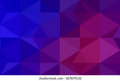 Multicolor blue, red polygonal illustration, which consist of triangles. Geometric background in Origami style with gradient. Triangular design for your business.
