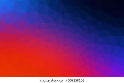 Multicolor blue, red polygonal illustration, which consist of triangles. Geometric background in Origami style with gradient. Triangular design for your business.