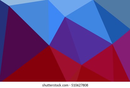 Multicolor blue, red polygonal illustration, which consist of triangles. Geometric background in Origami style with gradient. Triangular design for your business.