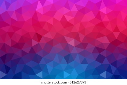 Multicolor blue, red polygonal illustration, which consist of triangles. Geometric background in Origami style with gradient. Triangular design for your business.
