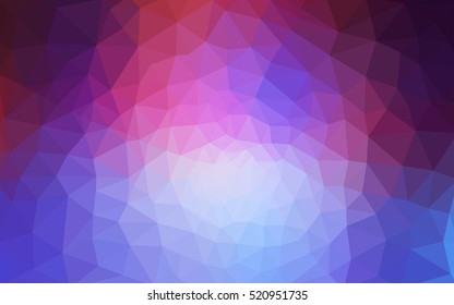 Multicolor blue, red polygonal illustration, which consist of triangles. Geometric background in Origami style with gradient. Triangular design for your business.