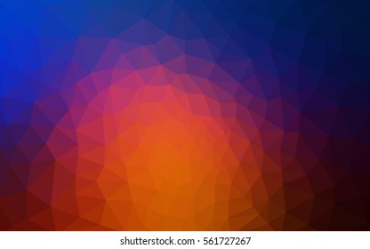 Multicolor blue, red polygonal illustration, which consist of triangles. Geometric background in Origami style with gradient. Triangular design for your business.