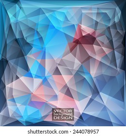 Multicolor ( Blue, Rose, Violet ) Design Templates. Geometric Triangular Abstract Modern Vector Background. 