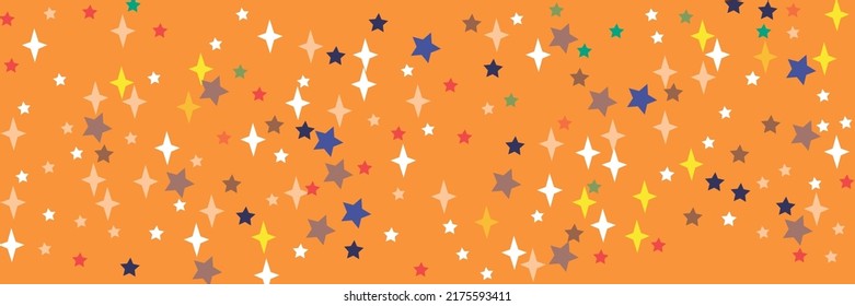 Multicolor Blue Violet Turquoise Vivid Orange Indigo Background. Chaotic Bright Lavender Sea Stars Pastel White Stars Pattern. Green Pink Vibrant Colorful Red Azure Yellow Print Sky Wallpaper.