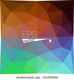 multicolor blue yellow green red orange geometric rumpled triangular low poly style gradient illustration graphic background. Vector polygonal design for your business.